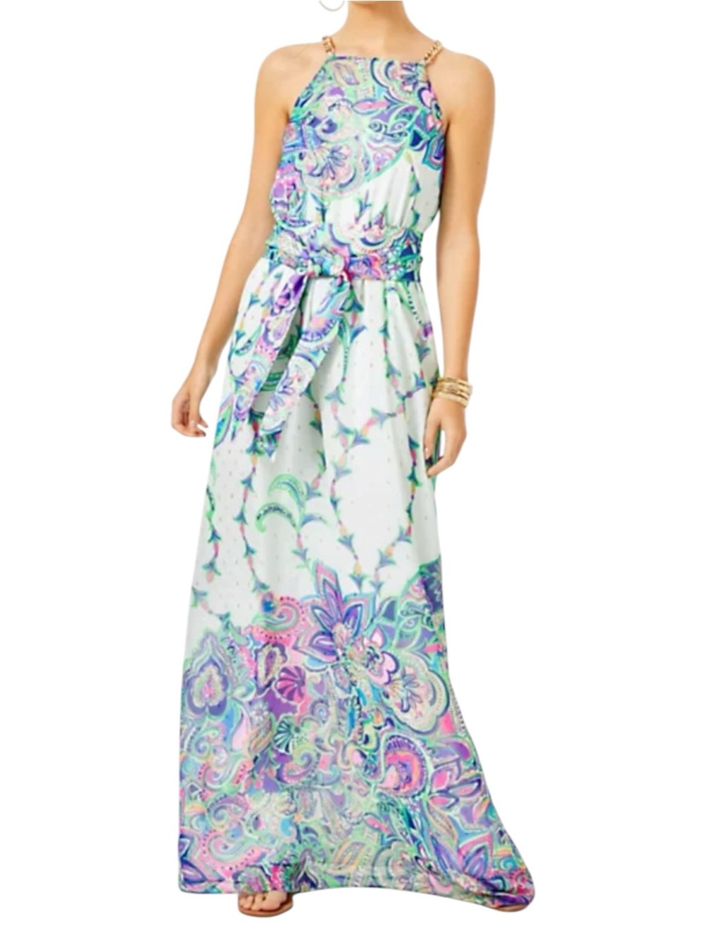 Lilly Pulitzer Tiera Multi Best Kept Secret Engineered Maxi Dress Size Small - Picture 2 of 15